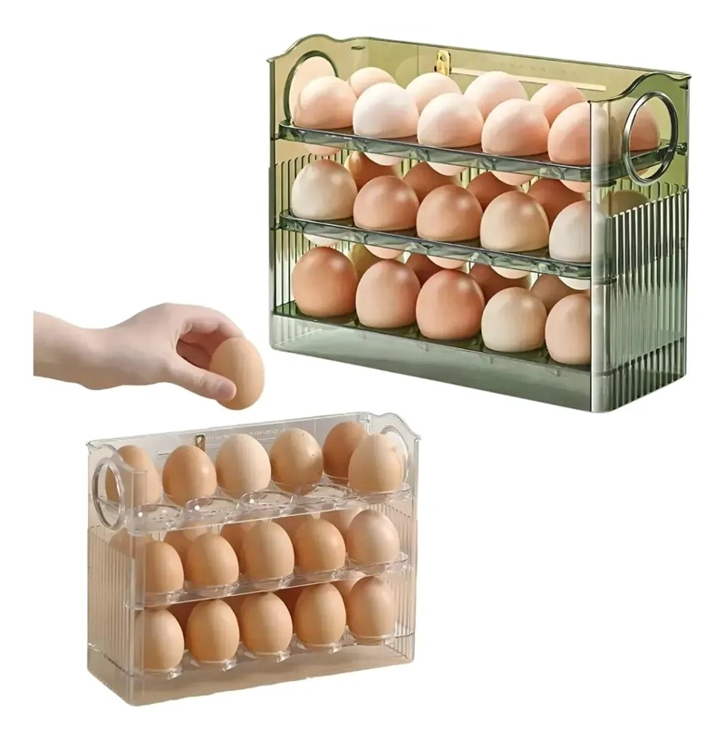 ORGANIZADOR PARA REFRIGERADOR CON CAPACIDAD PARA 30 HUEVOS VARIADOS - 1