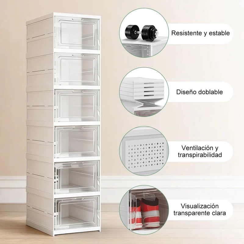 ORGANIZADOR PLEGABLE PARA ZAPATOS CON 6 NIVELES DE ALMACENAMIENTO - 3