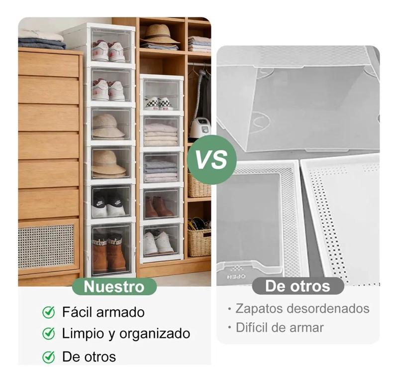 ORGANIZADOR PLEGABLE PARA ZAPATOS CON 6 NIVELES DE ALMACENAMIENTO - 4