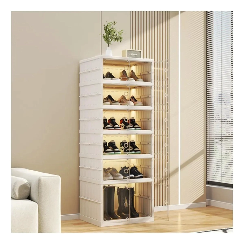 ORGANIZADOR DE ZAPATOS PLEGABLE CON 6 NIVELES Y PUERTA MAGNE TICA - 1