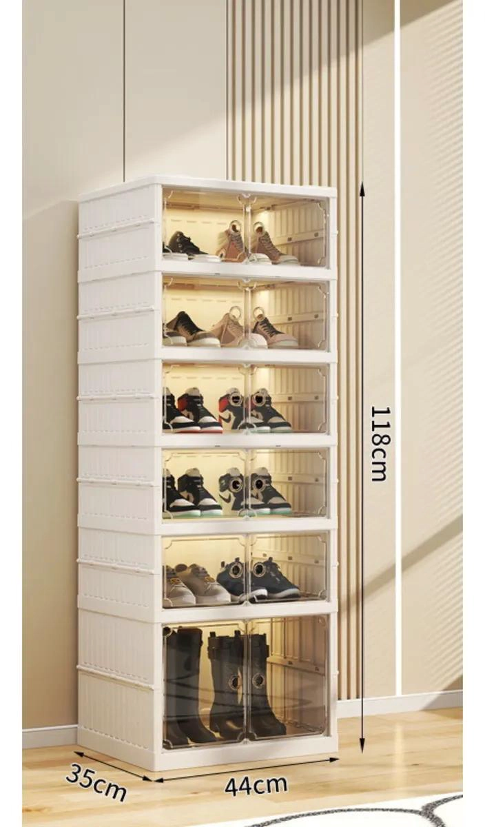 ORGANIZADOR DE ZAPATOS PLEGABLE CON 6 NIVELES Y PUERTA MAGNE TICA - 4
