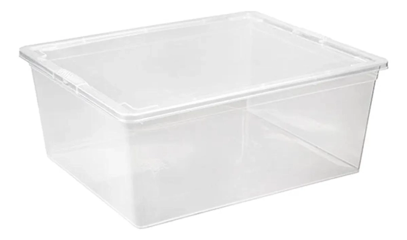 CAJA ORGANIZADORA APILABLE CON TAPA CAPACIDAD 19 LITROS PARA ALMACENAMIENTO - 2