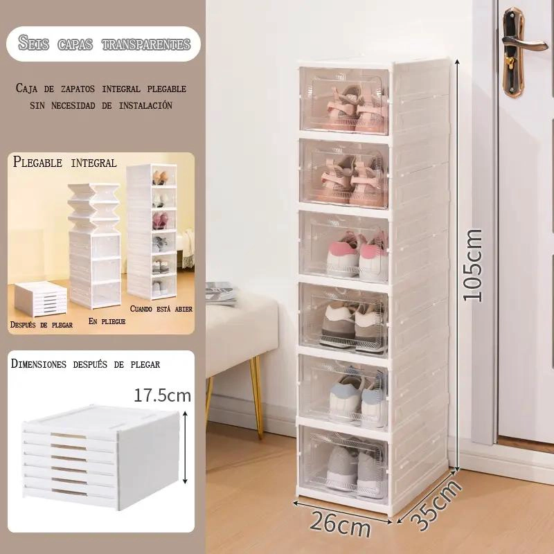 CAJA PLEGABLE PARA ZAPATOS CON TAPA TRANSPARENTE Y DISEÑO INTEGRADO - 3