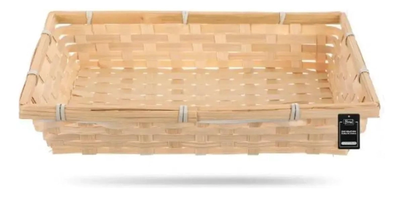 SET DE 2 CANASTOS DECORATIVOS Y ORGANIZADORES DE BAMBU NATURAL - 3