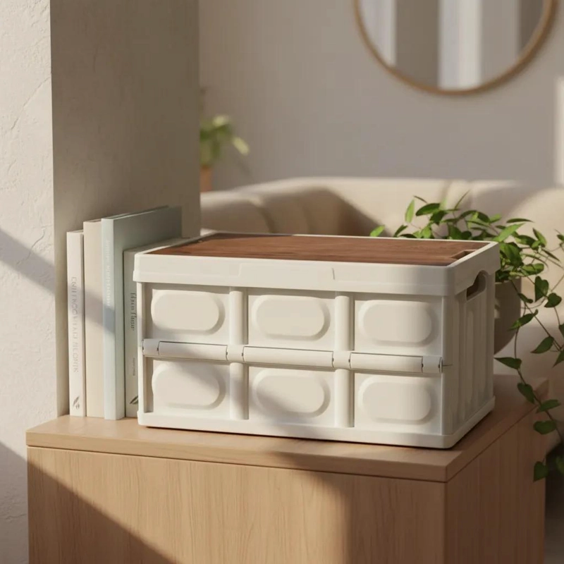 CAJA ORGANIZADORA PLEGABLE CON TAPA PARA ALMACENAMIENTO EN EL HOGAR - 1