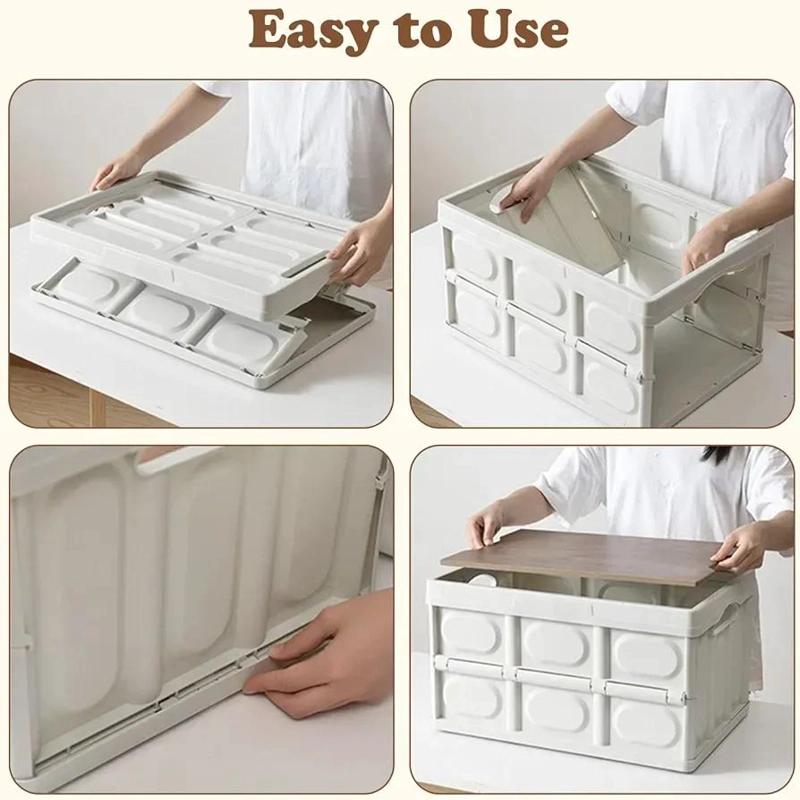 CAJA ORGANIZADORA PLEGABLE CON TAPA PARA ALMACENAMIENTO EN EL HOGAR - 5