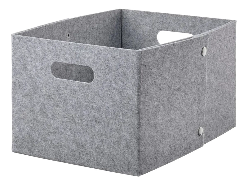 CANASTO ORGANIZADOR DE FIELTRO GRIS CON ASAS 25X35X20 CM - 1
