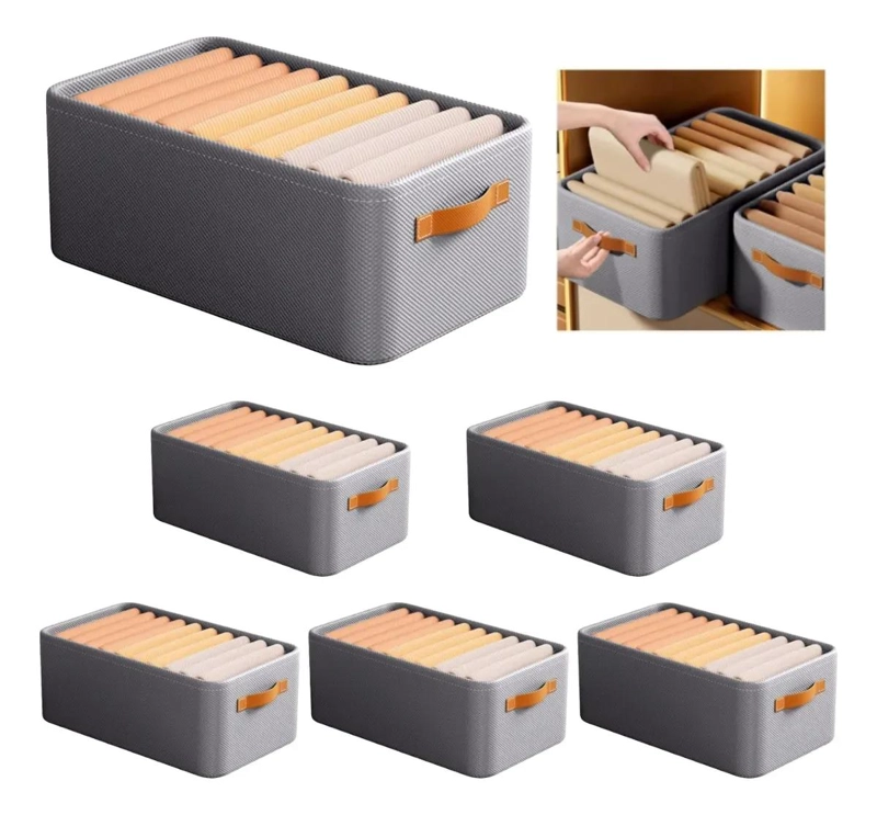 SET DE 16 CAJAS ORGANIZADORAS PLEGABLES DE TELA PARA ALMACENAMIENTO - 1