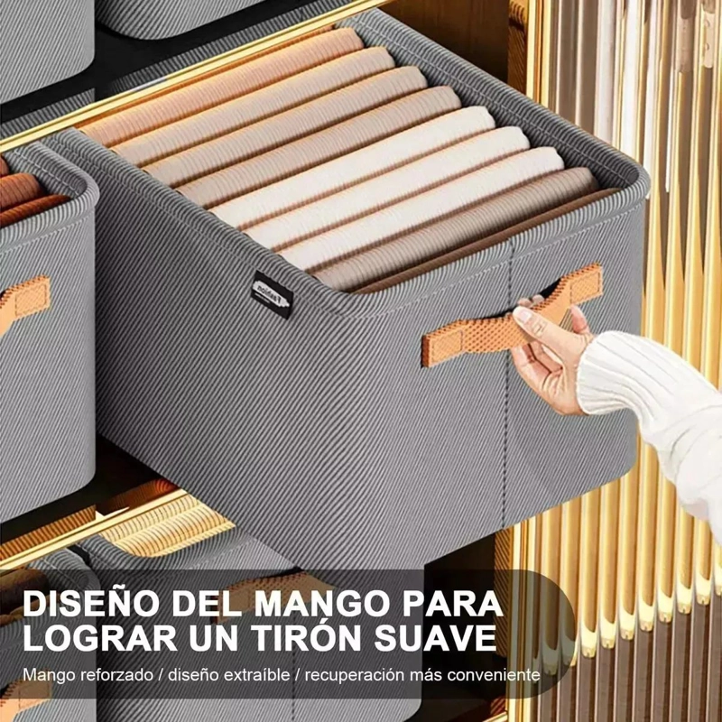 SET DE 16 CAJAS ORGANIZADORAS PLEGABLES DE TELA PARA ALMACENAMIENTO - 5