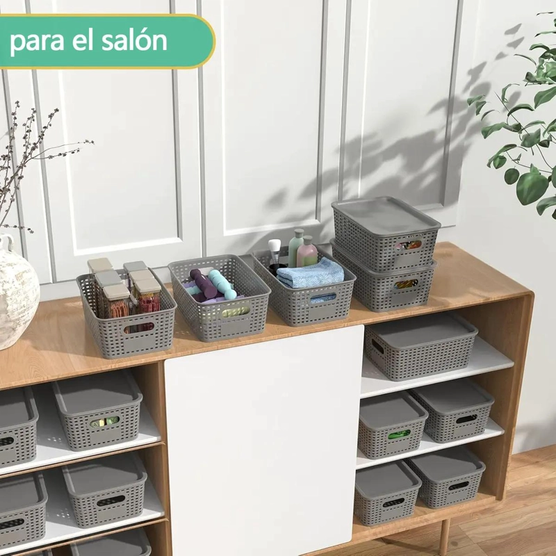 SET DE 6 CANASTOS ORGANIZADORES MULTIUSO PARA COCINA Y BAÑO - 4