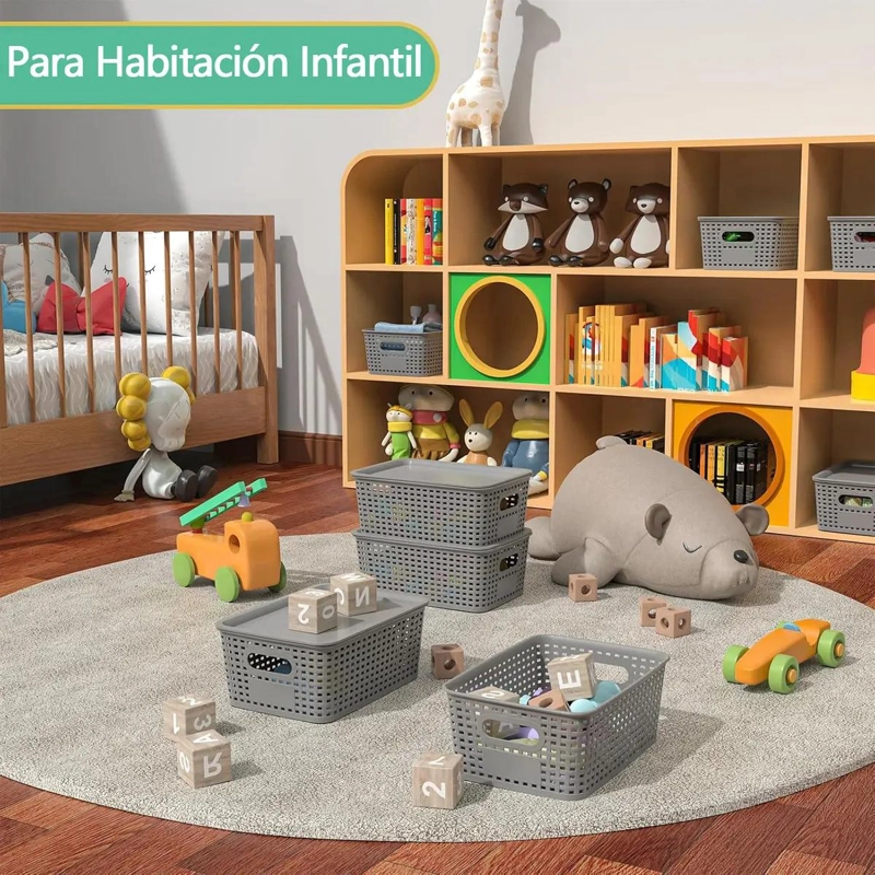 SET DE 6 CANASTOS ORGANIZADORES MULTIUSO PARA COCINA Y BAÑO - 5