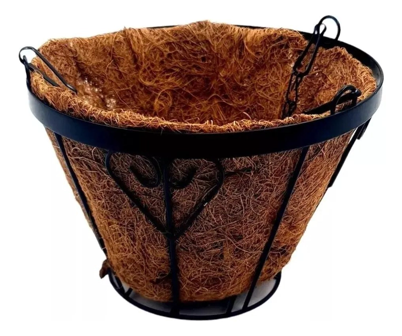 CANASTO MACETERO COLGANTE CONICO PARA JARDIN DE 25X18 CM - 1