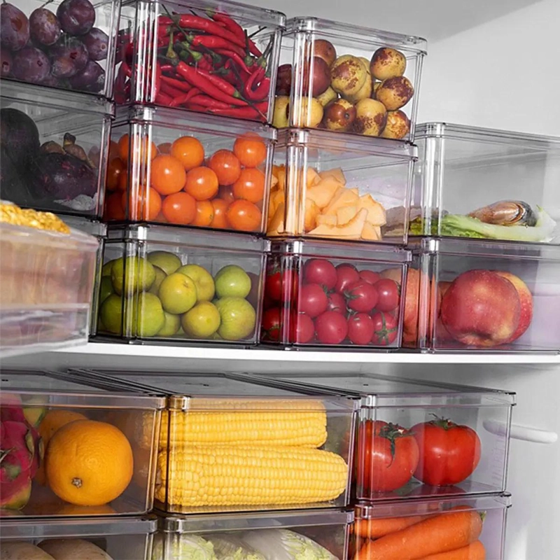 SET DE 7 CONTENEDORES CON TAPA PARA ORGANIZAR REFRIGERADOR Y COCINA - 3