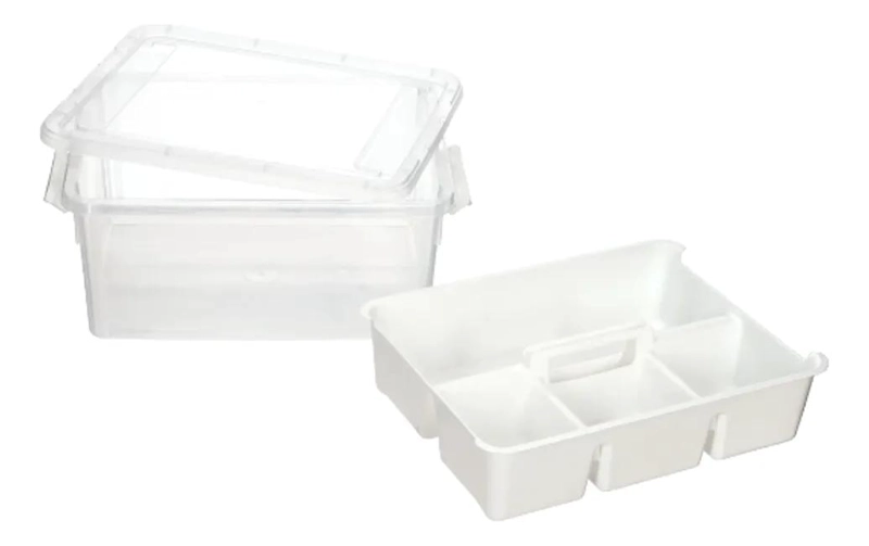 CAJA ORGANIZADORA CON BANDEJA DE 16 LITROS Y TAPA AJUSTABLE - 2
