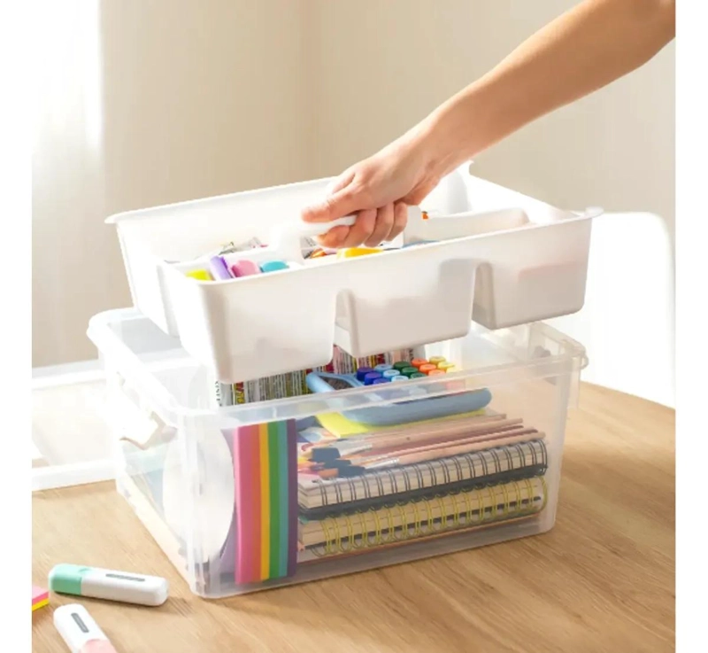 CAJA ORGANIZADORA CON BANDEJA DE 16 LITROS Y TAPA AJUSTABLE - 5