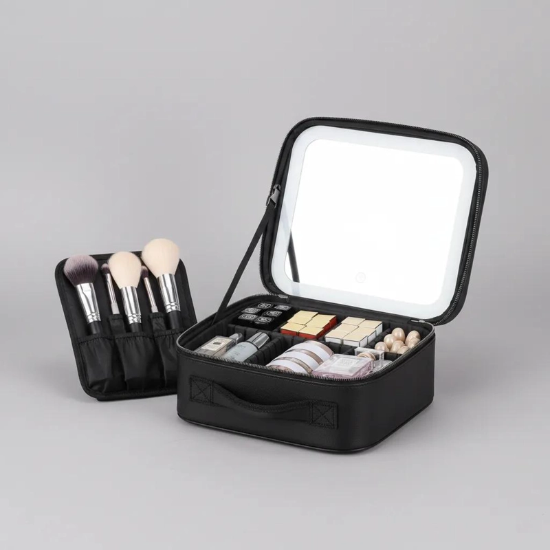 MALETIN PARA MAQUILLAJE CON ESPEJO INTEGRADO Y LUZ LED AJUSTABLE - 4
