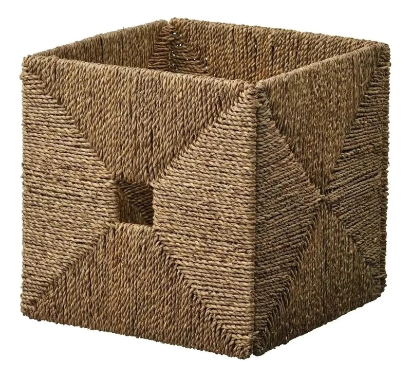 CANASTO MULTIUSO DE JUNCO MARINO 32X33X32 CM PARA ALMACENAMIENTO - 1