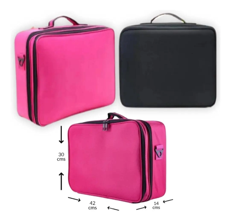 BOLSO MALETA MINI ORGANIZADOR PARA MAQUILLAJE Y COSME TICOS NEGRO - 2