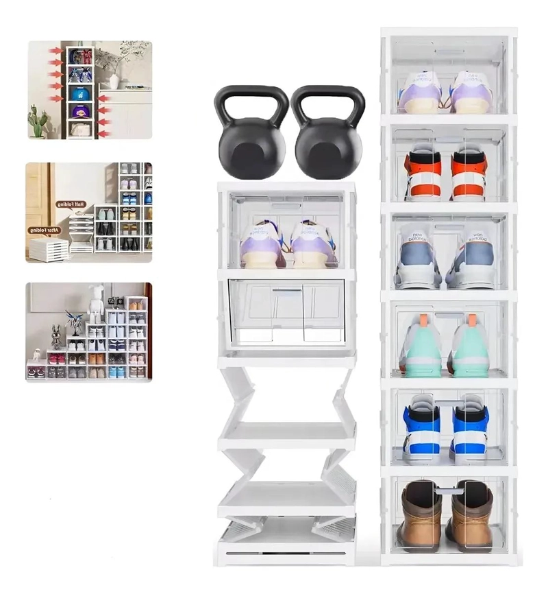 SET DE 6 CAJAS ORGANIZADORAS APILABLES PARA ZAPATILLAS PLEGABLES - 2