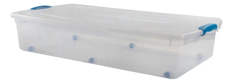 CAJA ORGANIZADORA TRANSPARENTE PARA ALMACENAMIENTO BAJO CAMA 36 LITROS - 1