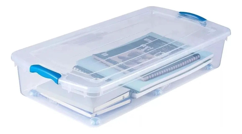 CAJA ORGANIZADORA TRANSPARENTE PARA ALMACENAMIENTO BAJO CAMA 36 LITROS - 2