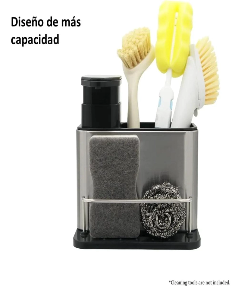 ORGANIZADOR MULTIFUNCIONAL PARA COCINA CON DISPENSADOR DE JABON Y PORTA ESPONJA - 3