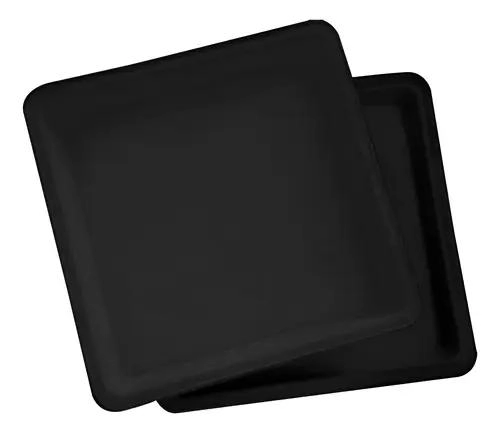 PLATO CUADRADO PARA MACETAS CAPACIDAD 11 LITROS COLOR NEGRO PACK 10 UNIDADES - 1