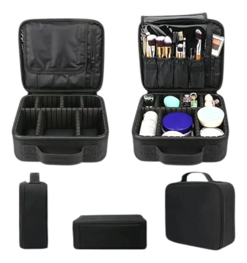 MALETIN ORGANIZADOR DE MAQUILLAJE CON SEPARADORES AJUSTABLES Y COMPARTIMENTOS - 2