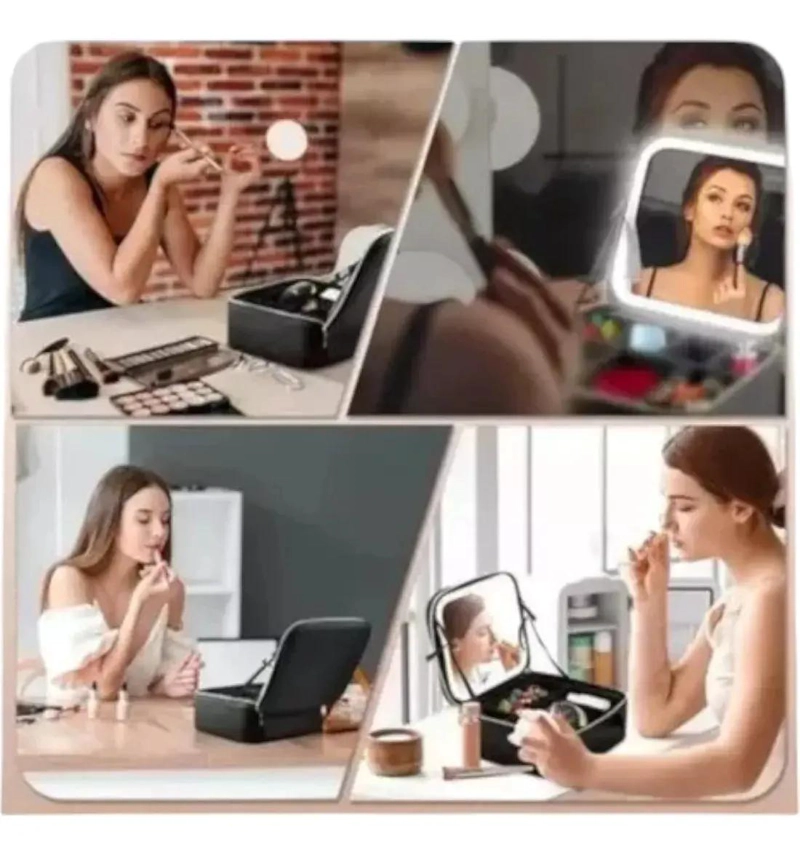 CAJA PARA MAQUILLAJE CON ESPEJO INTEGRADO Y LUZ LED AJUSTABLE - 2