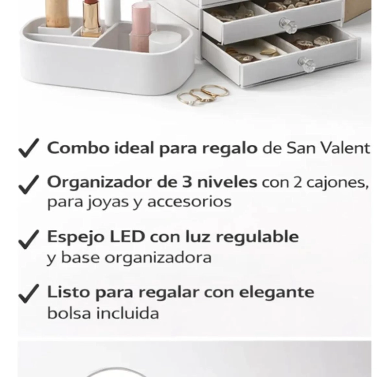 SET PRACTICO PARA MUJER CON ESPEJOS Y ORGANIZADORES PARA DIAS ESPECIALES - 3
