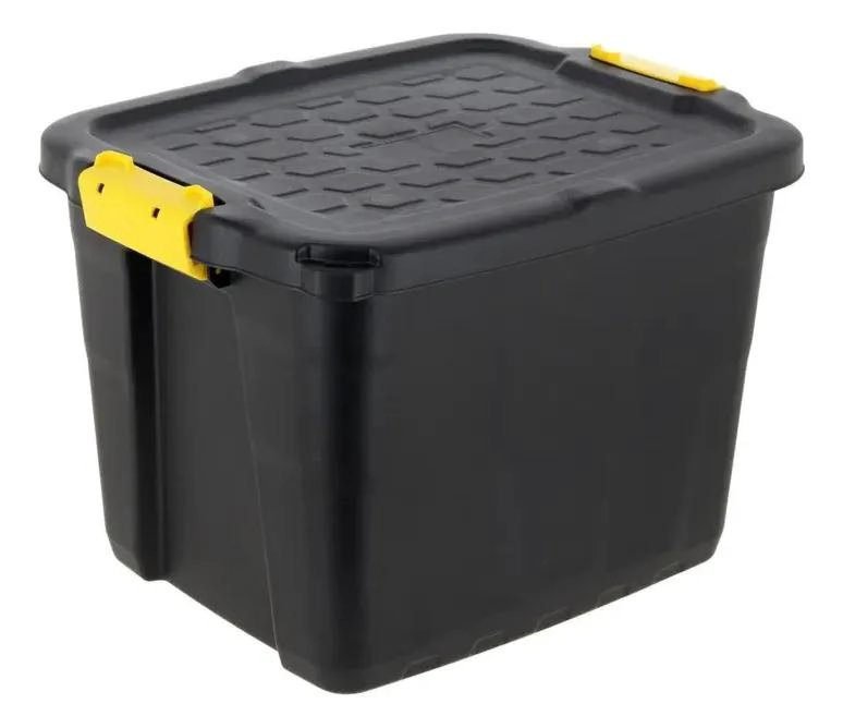 CAJA ORGANIZADORA CON ASA DE 42 LITROS COLOR NEGRO 35X40X50 CM - 1