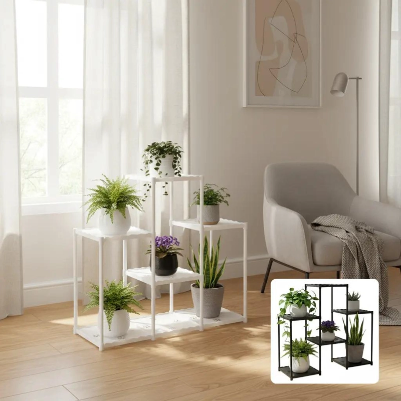 ORGANIZADOR DE PLANTAS METALICO Y PLASTICO CON MEDIDAS 73X82.5 CM - 1