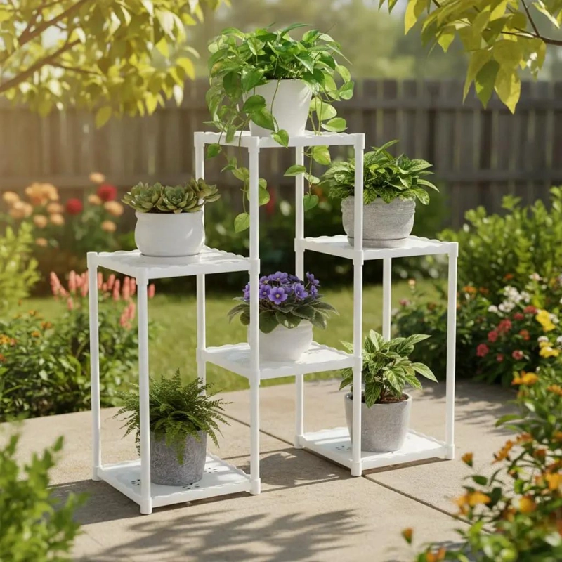 ORGANIZADOR DE PLANTAS METALICO Y PLASTICO CON MEDIDAS 73X82.5 CM - 2