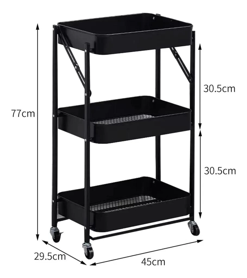 ESTANTE CARRITO ORGANIZADOR MULTIUSO PLEGABLE CON RUEDAS PARA ALMACENAMIENTO - 4
