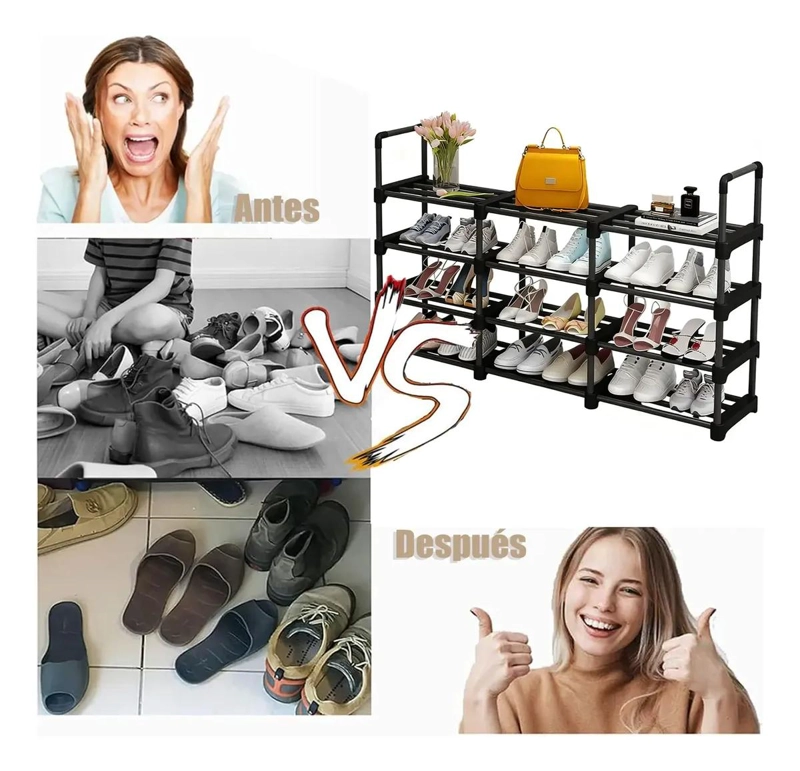 ORGANIZADOR DE ZAPATOS LARGO CON 4 NIVELES PARA CLOSET Y HOGAR - 2