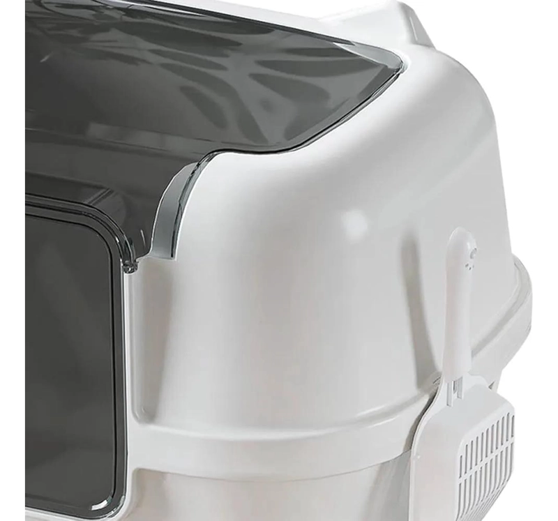 ARENERO PARA GATOS CON CUBIERTA Y PALA COLOR BLANCO - 1