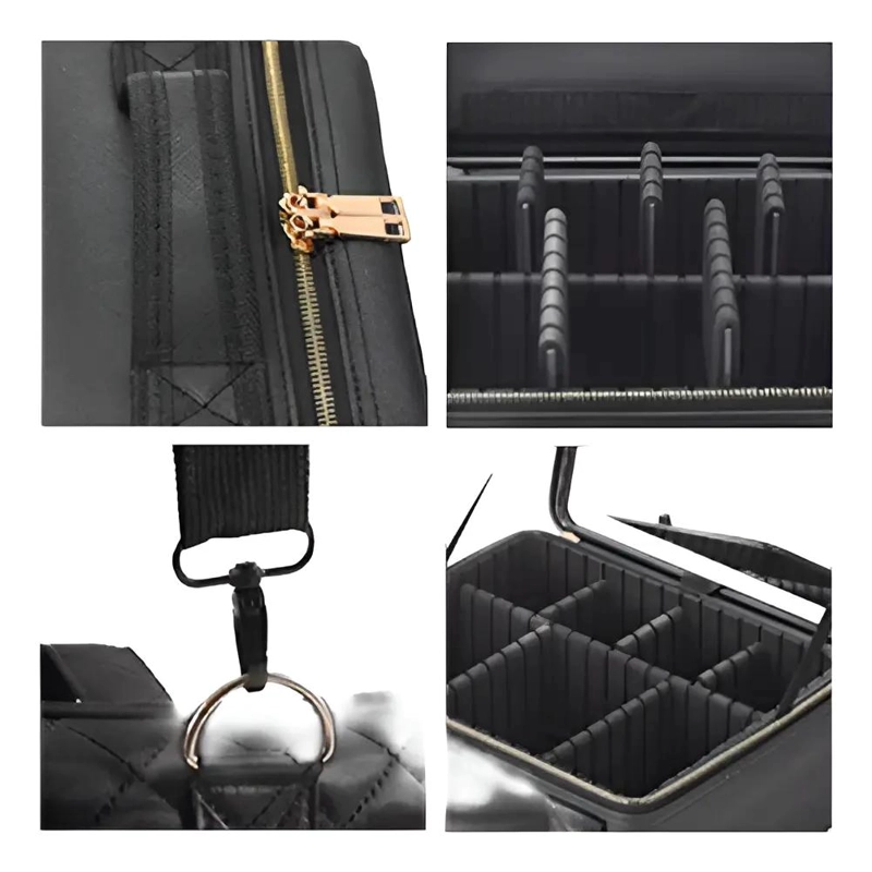 BOLSO GRANDE PARA MAQUILLAJE CON LUZ LED INTEGRADA Y COMPARTIMENTOS - 5