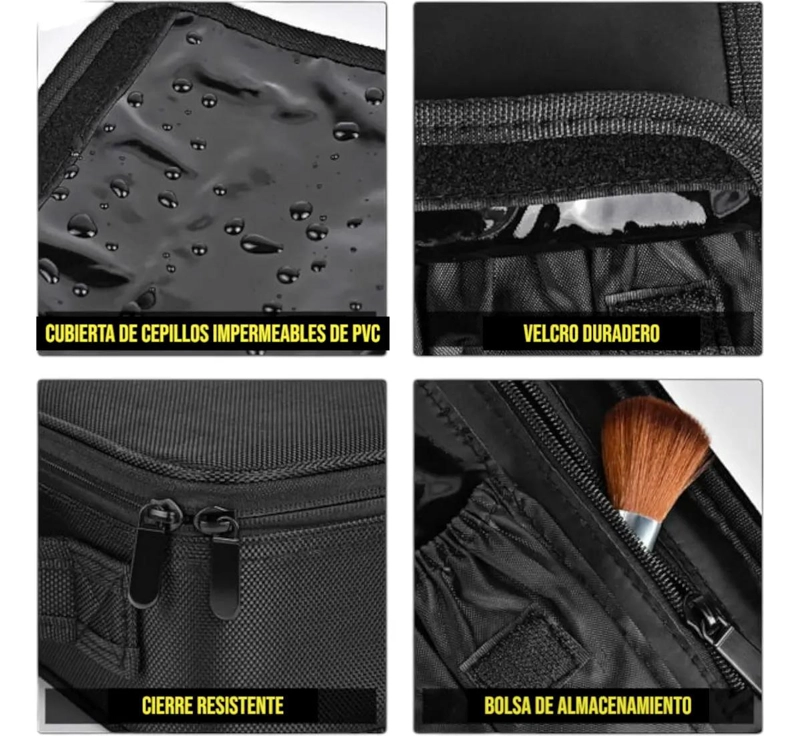 ESTUCHE ORGANIZADOR PARA COSME TICOS Y ACCESORIOS DE VIAJE COLOR NEGRO - 2