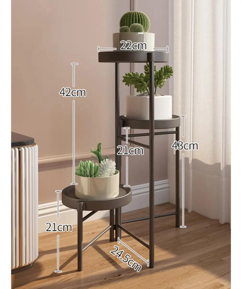 SET ORGANIZADOR METALICO CON 3 PEDESTALES Y PORTA MACETERO DESMONTABLE - 5