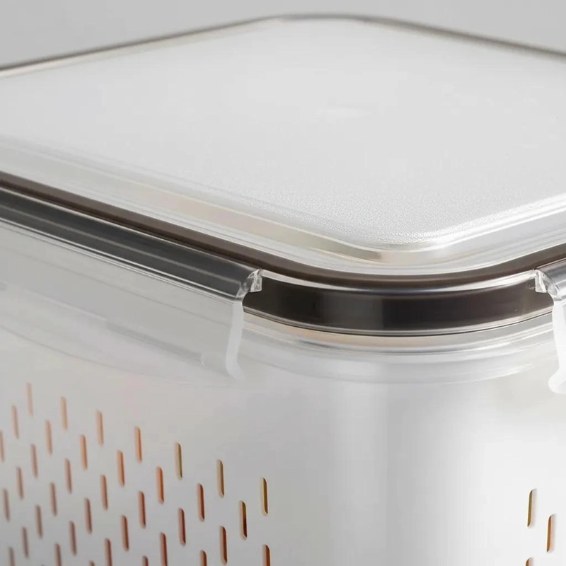 ORGANIZADOR RECTANGULAR HERME TICO PARA REFRIGERADOR DE PLASTICO RESISTENTE - 4