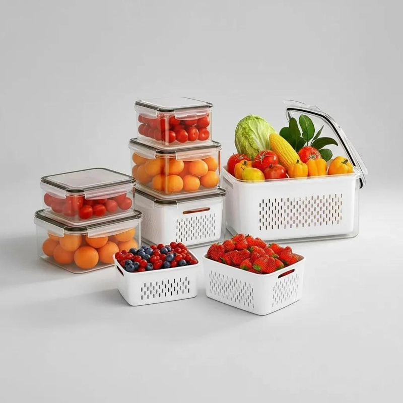 ORGANIZADOR RECTANGULAR HERME TICO PARA REFRIGERADOR DE PLASTICO RESISTENTE - 5