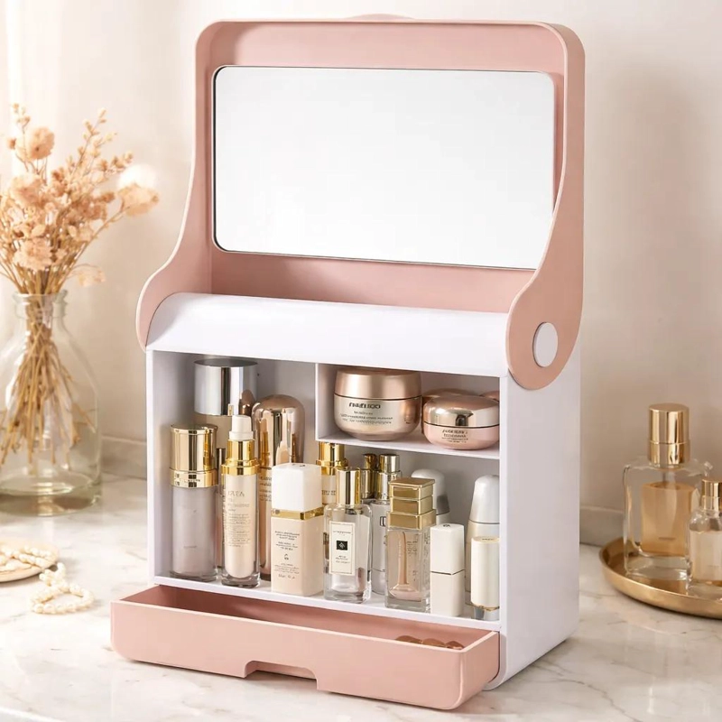 CAJA ORGANIZADORA PARA MAQUILLAJE CON MONTAJE EN MESA Y PARED - 5