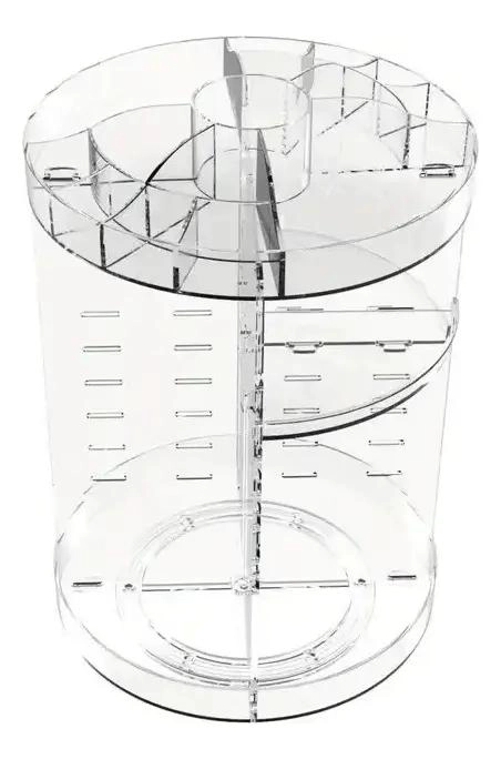 ORGANIZADOR DE MAQUILLAJE GIRATORIO DE 3 NIVELES CON ROTACION 360 GRADOS - 1