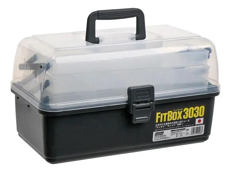CAJA PARA PESCA CON 3 BANDEJAS Y CIERRE SEGURO PARA SEÑUELOS - 1
