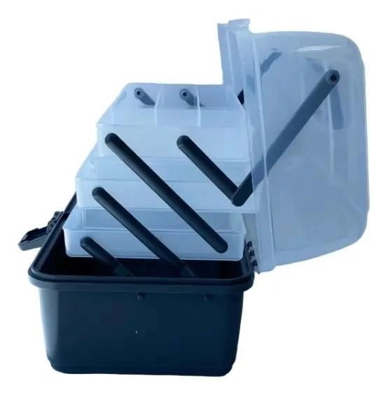 CAJA PARA PESCA CON 3 BANDEJAS Y CIERRE SEGURO PARA SEÑUELOS - 2