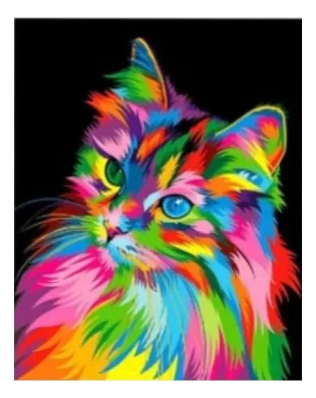 KIT PARA PINTURA DE DIAMANTE CON DISEÑO DE GATO DETALLADO - 1