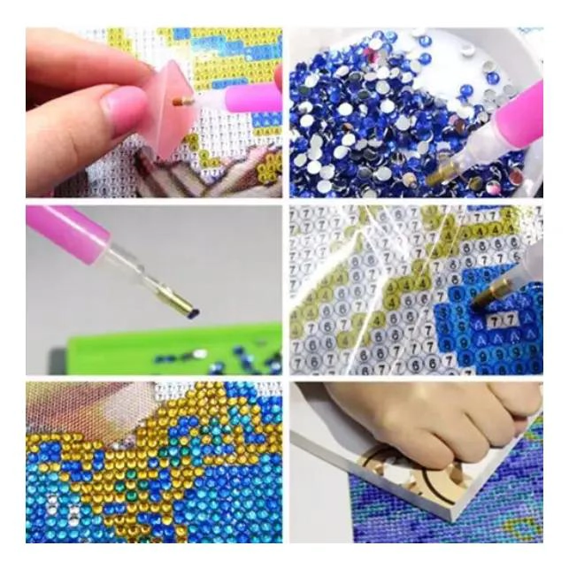 KIT PARA PINTURA DE DIAMANTE CON DISEÑO DE GATO DETALLADO - 3