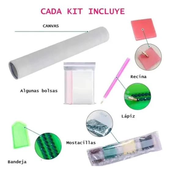 KIT PARA PINTURA DE DIAMANTE CON DISEÑO DE GATO DETALLADO - 4