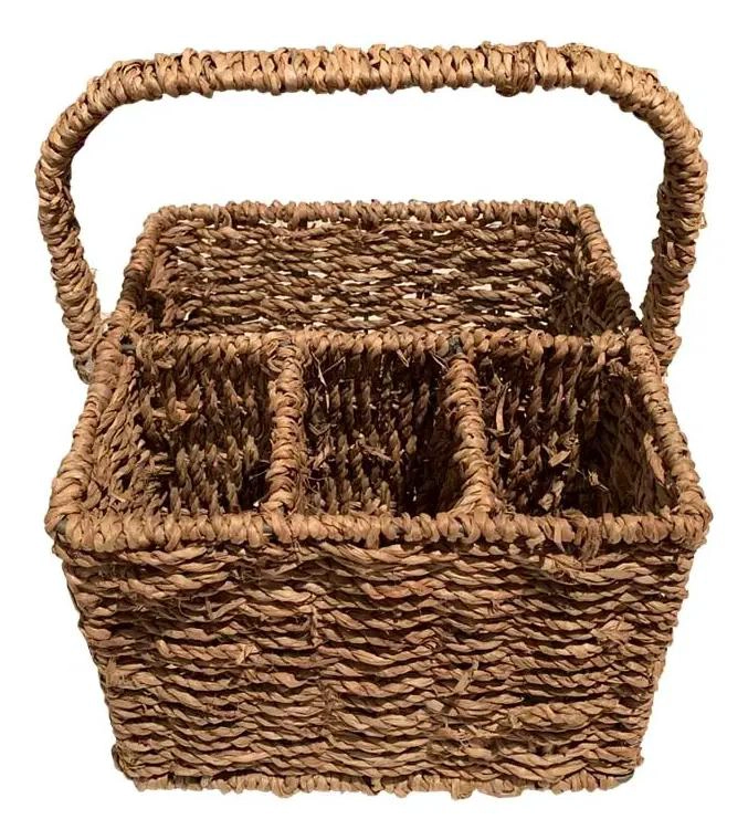 ORGANIZADOR PARA CUBIERTOS DE FIBRAS NATURALES CON COMPARTIMENTOS - 1