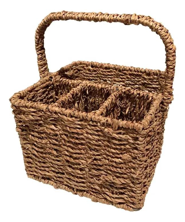 ORGANIZADOR PARA CUBIERTOS DE FIBRAS NATURALES CON COMPARTIMENTOS - 2